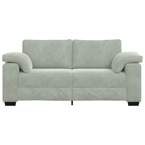 Loveseat soffa ljusgrå 140 cm sammet