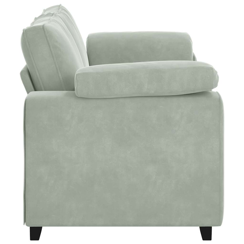 Loveseat soffa ljusgrå 140 cm sammet