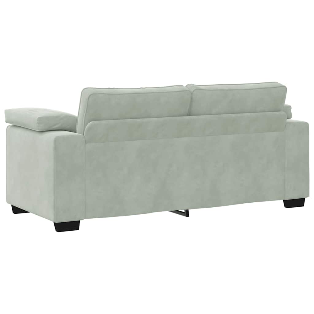 Loveseat soffa ljusgrå 140 cm sammet