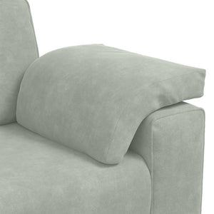 Loveseat soffa ljusgrå 140 cm sammet