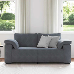Loveseat soffa mörkgrå 140 cm sammet