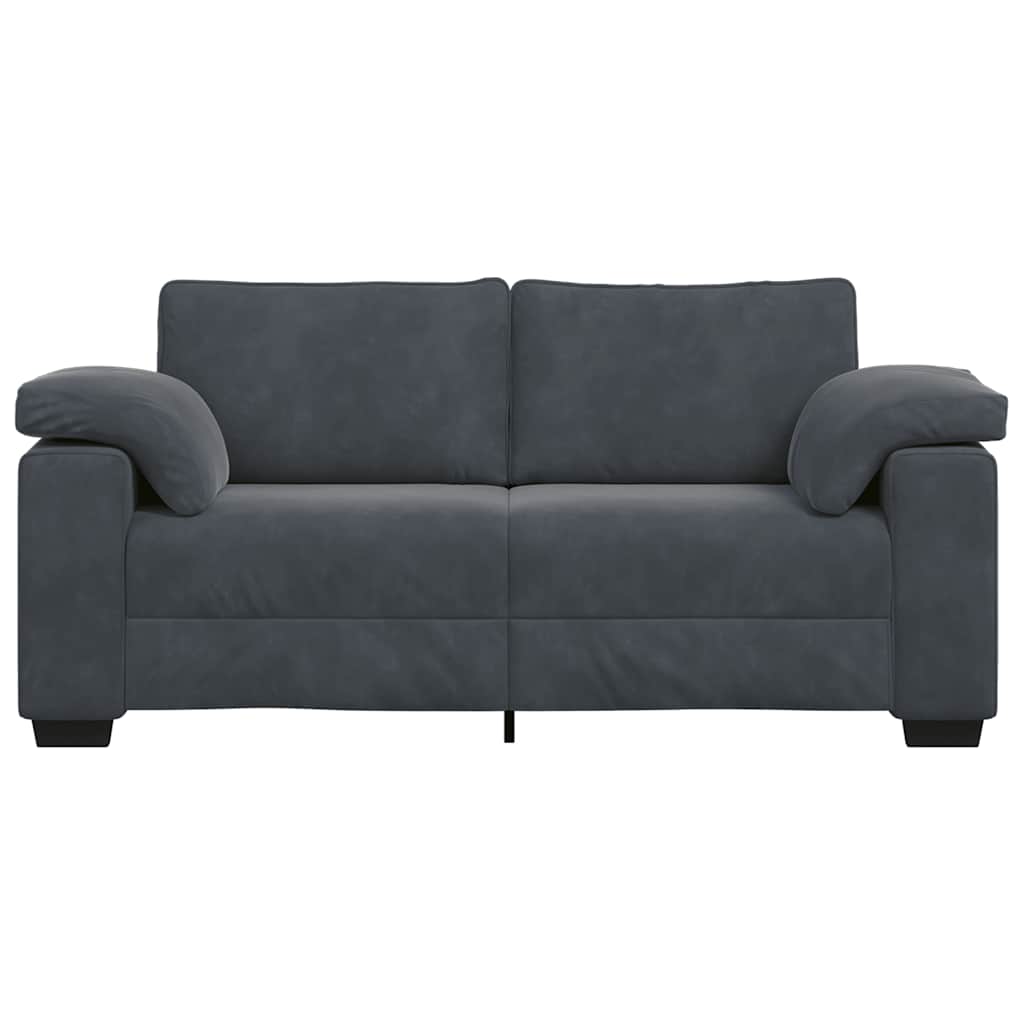 Loveseat soffa mörkgrå 140 cm sammet