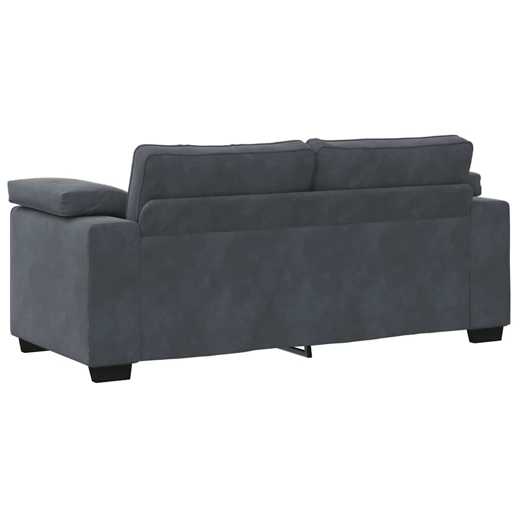 Loveseat soffa mörkgrå 140 cm sammet