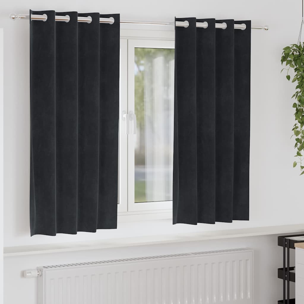 Gardiner 2 st Svart 140 x 175 cm Sammet