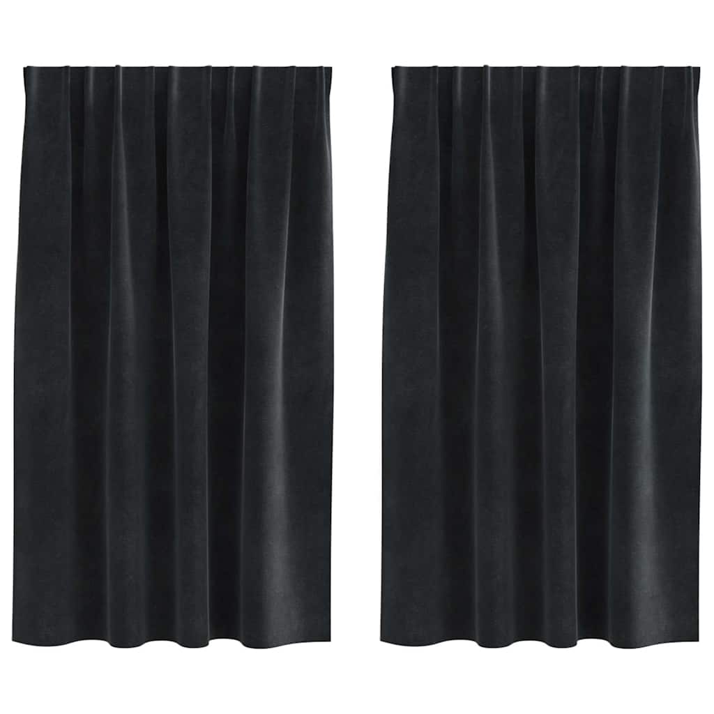 Gardiner 2 st Svart 140 x 140 cm Sammet