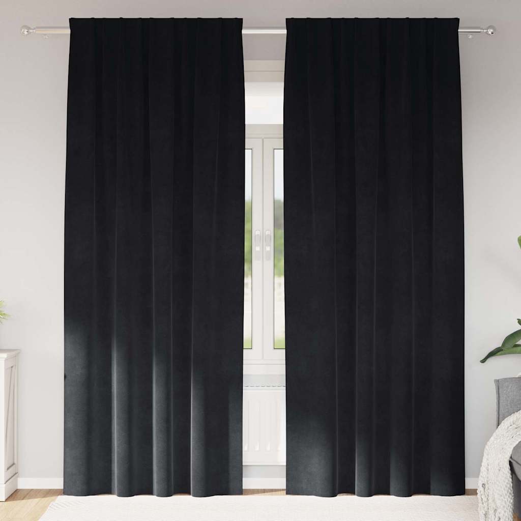 Gardiner 2 st Svart 140 x 260 cm Sammet