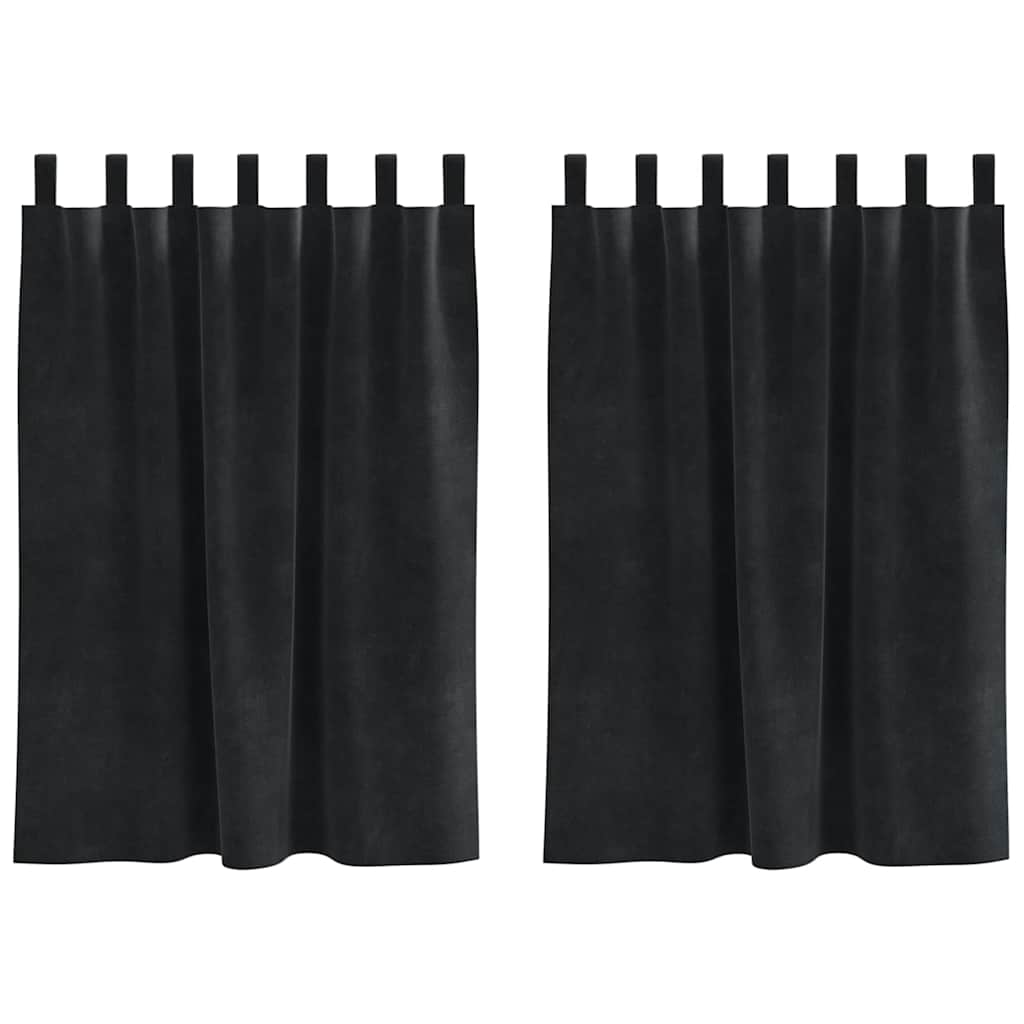 Gardiner 2 st Svart 140 x 140 cm Sammet