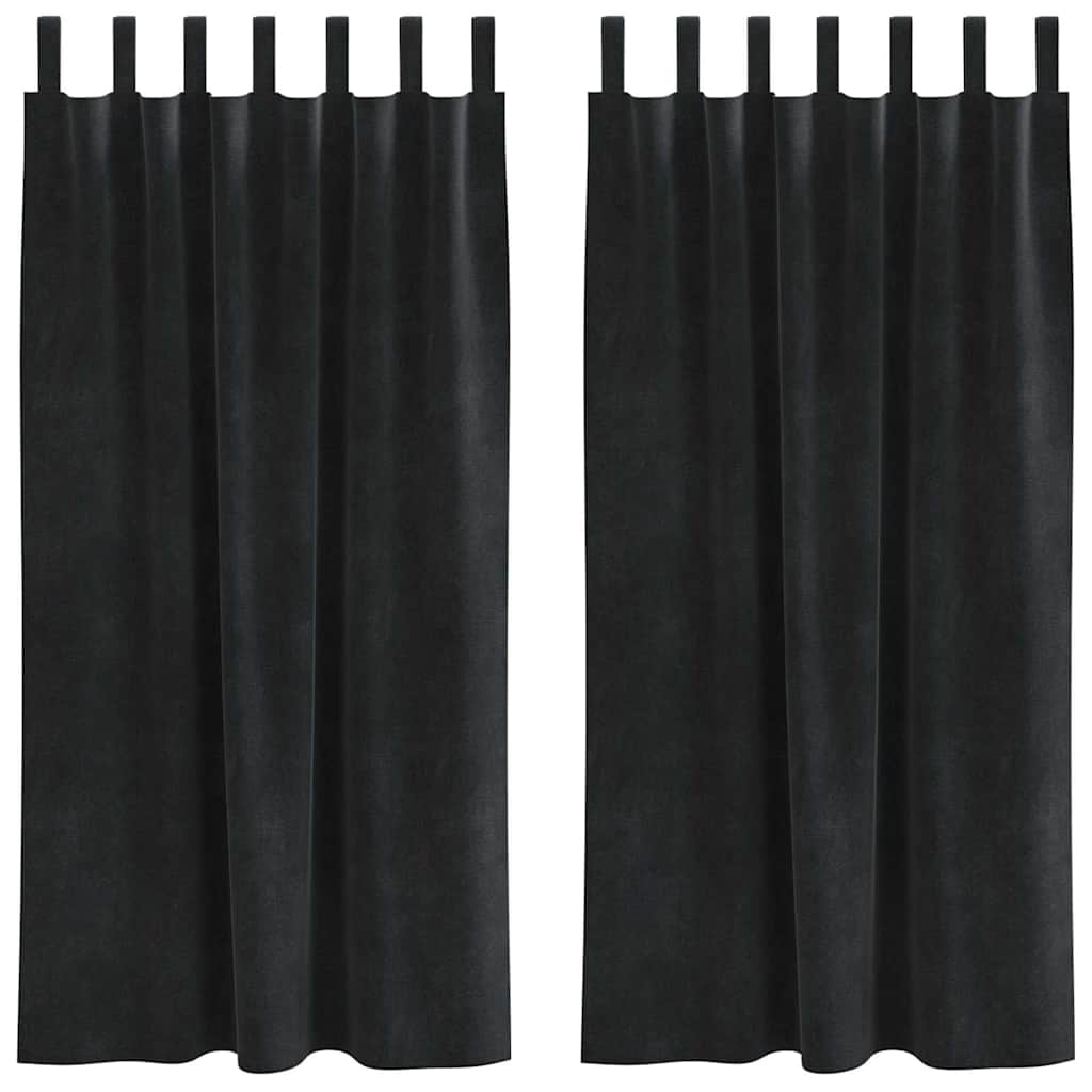 Gardiner 2 st Svart 140 x 175 cm Sammet