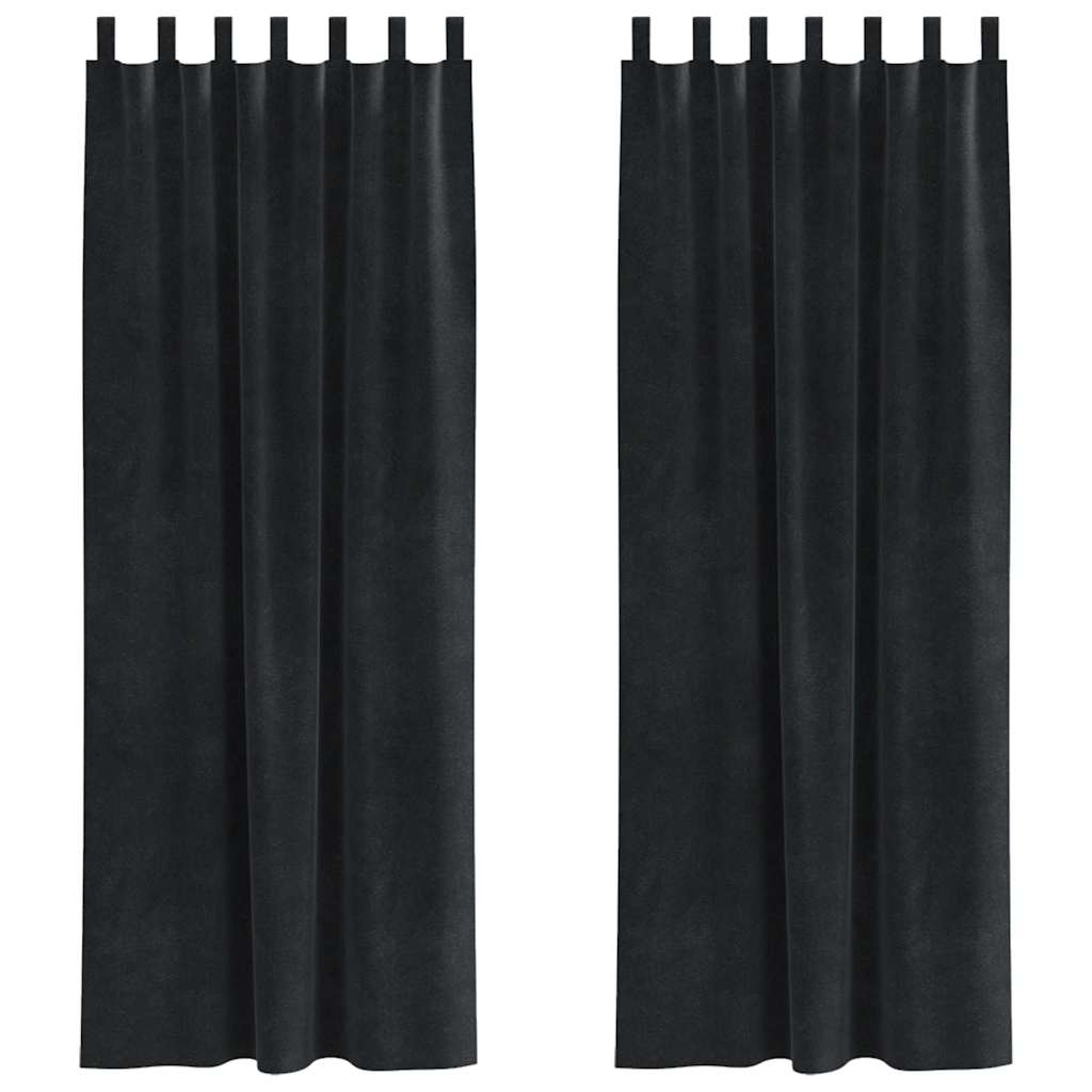 Gardiner 2 st Svart 140 x 245 cm Sammet