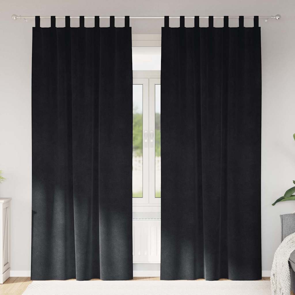 Gardiner 2 st Svart 140 x 260 cm Sammet