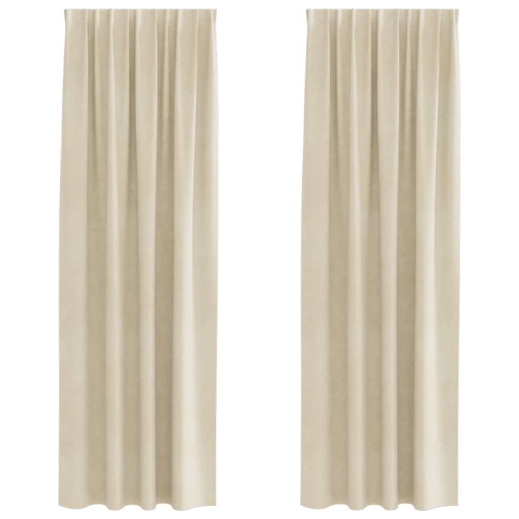 Mörkläggningsgardiner 2 pcs Kräm 140 x 245 cm Sammet