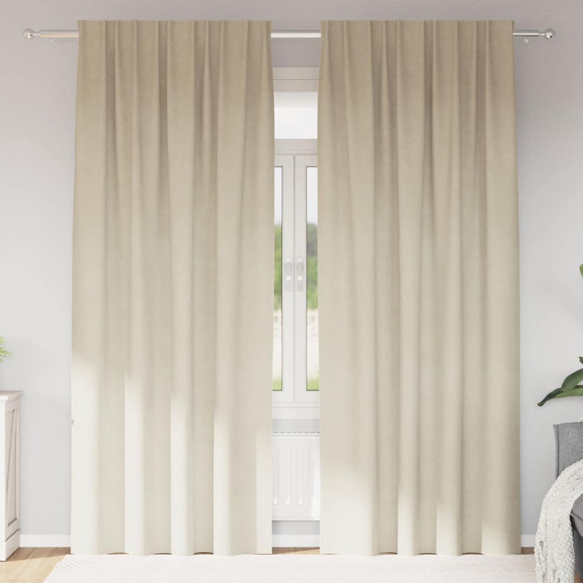Gardiner 2 st Gräddvit 140 x 260 cm Sammet