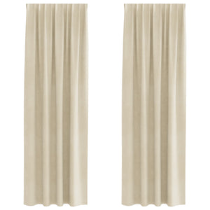 Mörkläggningsgardiner 2 pcs Kräm 140 x 260 cm Sammet
