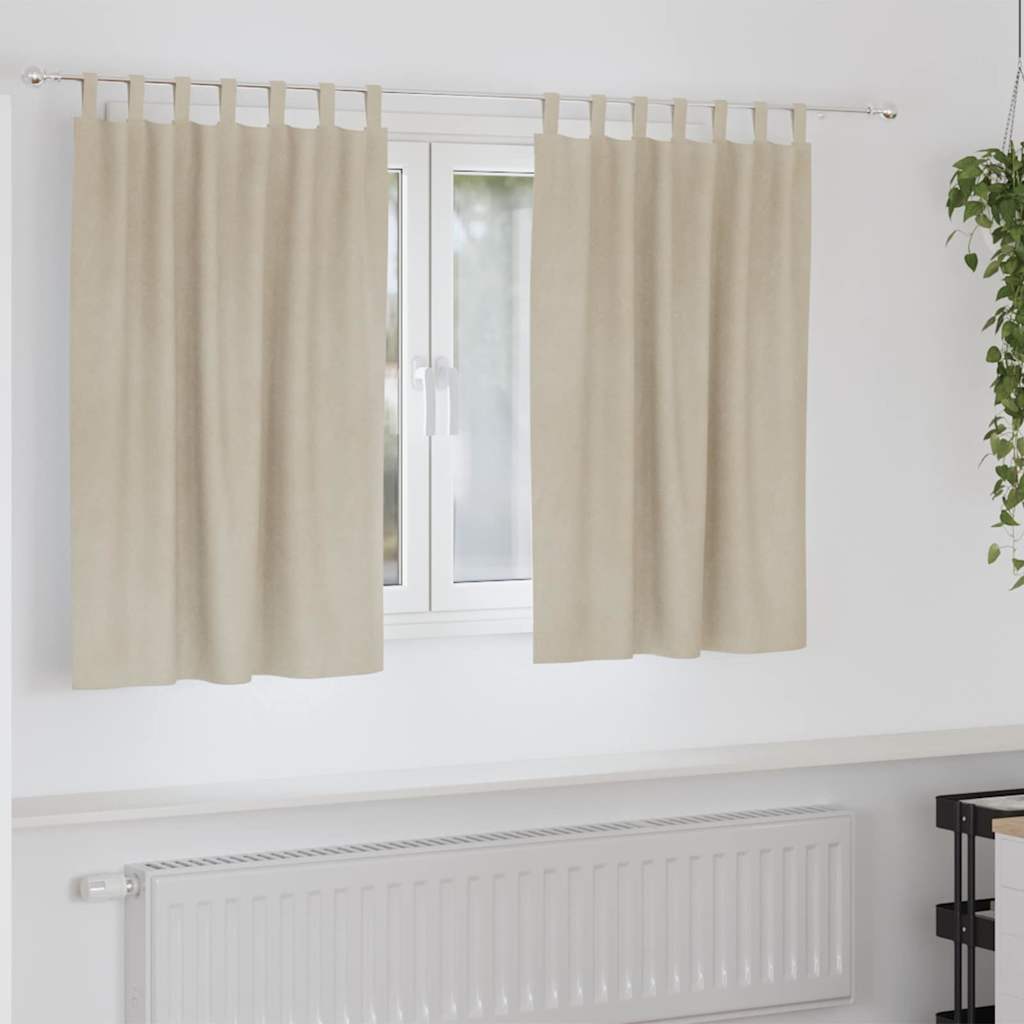 Gardiner 2 st Gräddvit 140 x 140 cm Sammet
