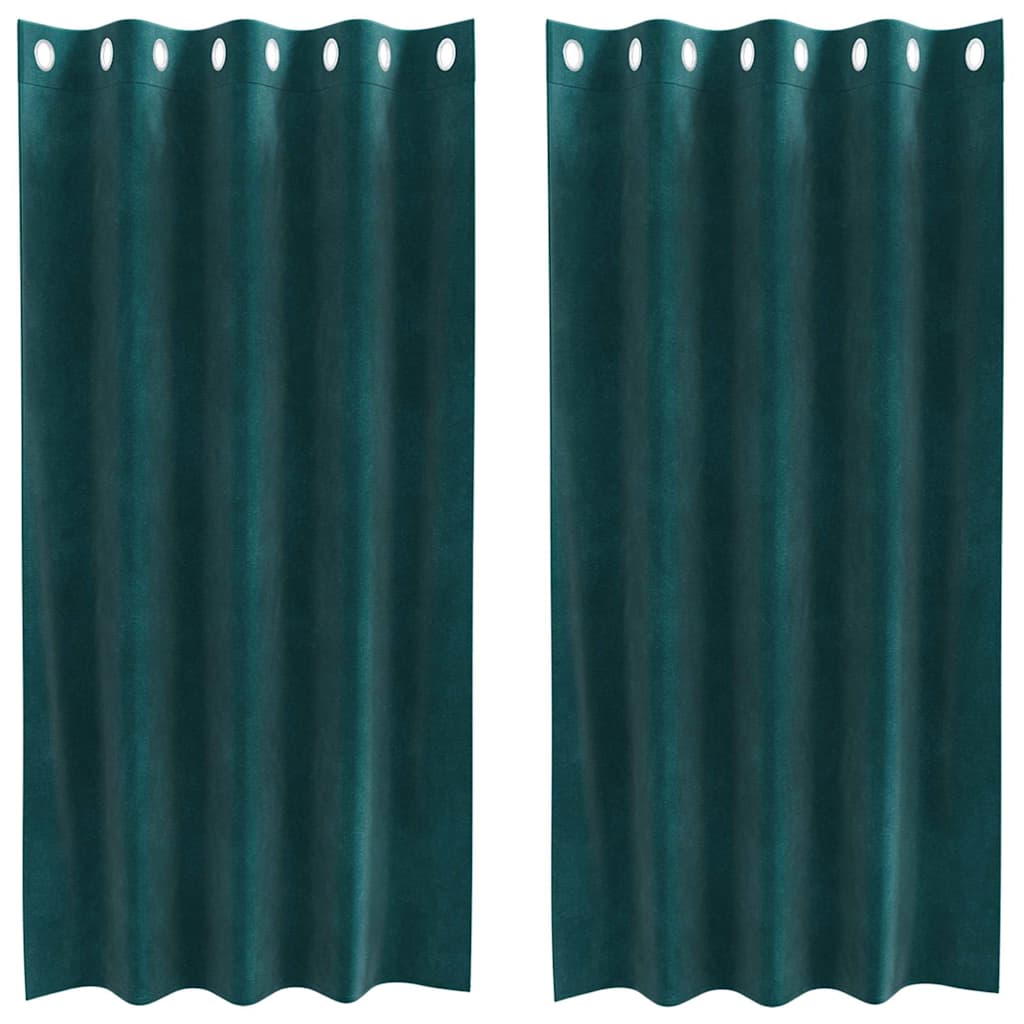 Gardiner 2 st Mörkgrön 140 x 175 cm Sammet