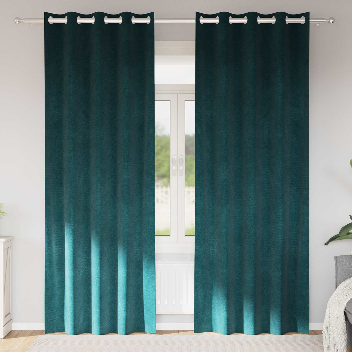 Gardiner 2 st Mörkgrön 140 x 245 cm Sammet