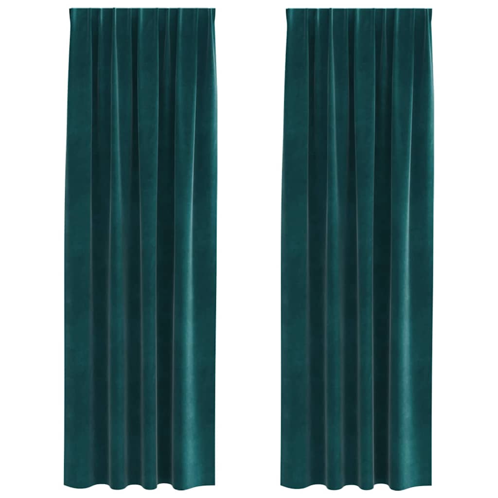 Gardiner 2 st Mörkgrön 140 x 225 cm Sammet