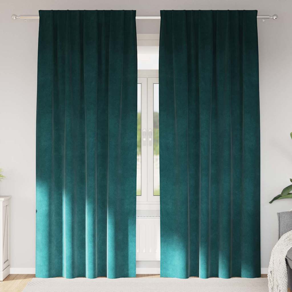 Gardiner 2 st Mörkgrön 140 x 245 cm Sammet