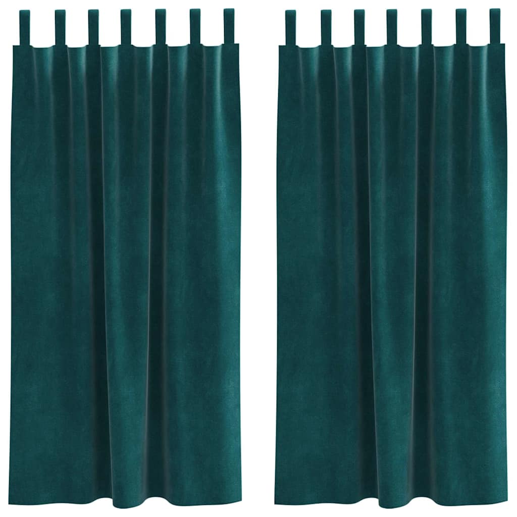 Gardiner 2 st Mörkgrön 140 x 175 cm Sammet