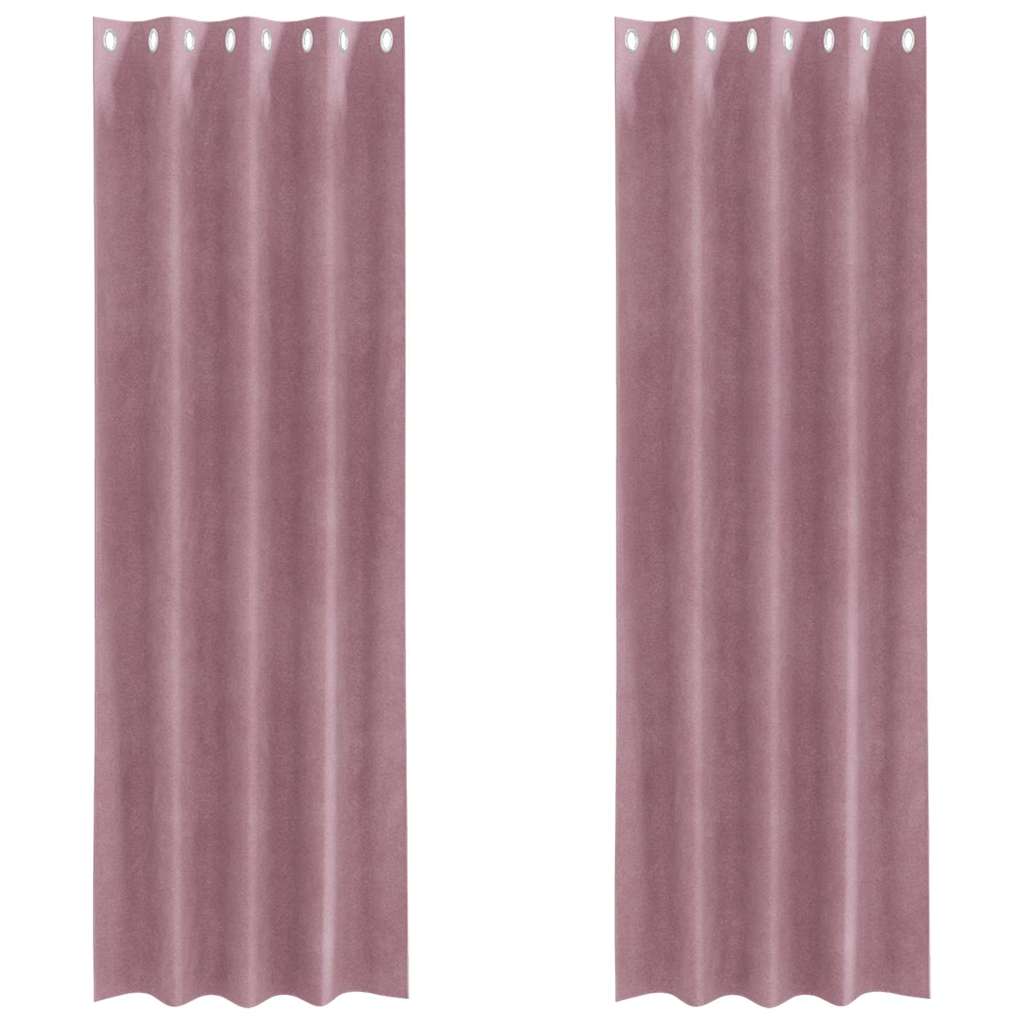 Gardiner 2 st Mörkrosa 140 x 225 cm Sammet