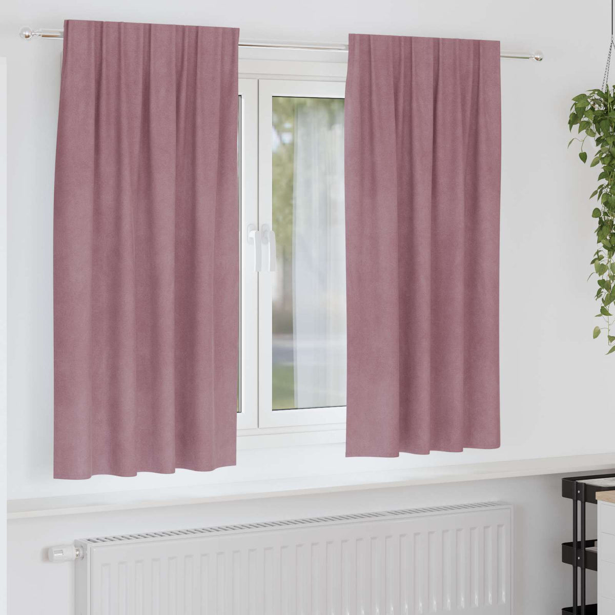 Gardiner 2 st Mörkrosa 140 x 175 cm Sammet