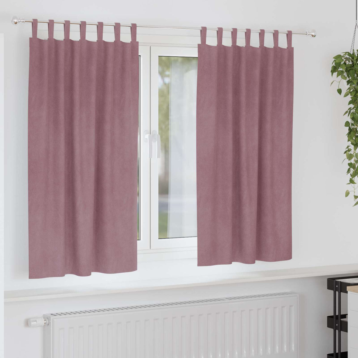 Gardiner 2 st Mörkrosa 140 x 175 cm Sammet