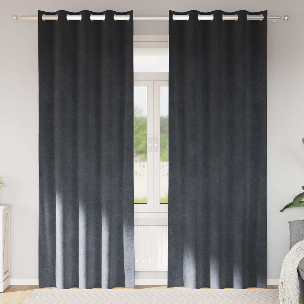 Gardiner 2 st Ljusgrå 140 x 245 cm Sammet
