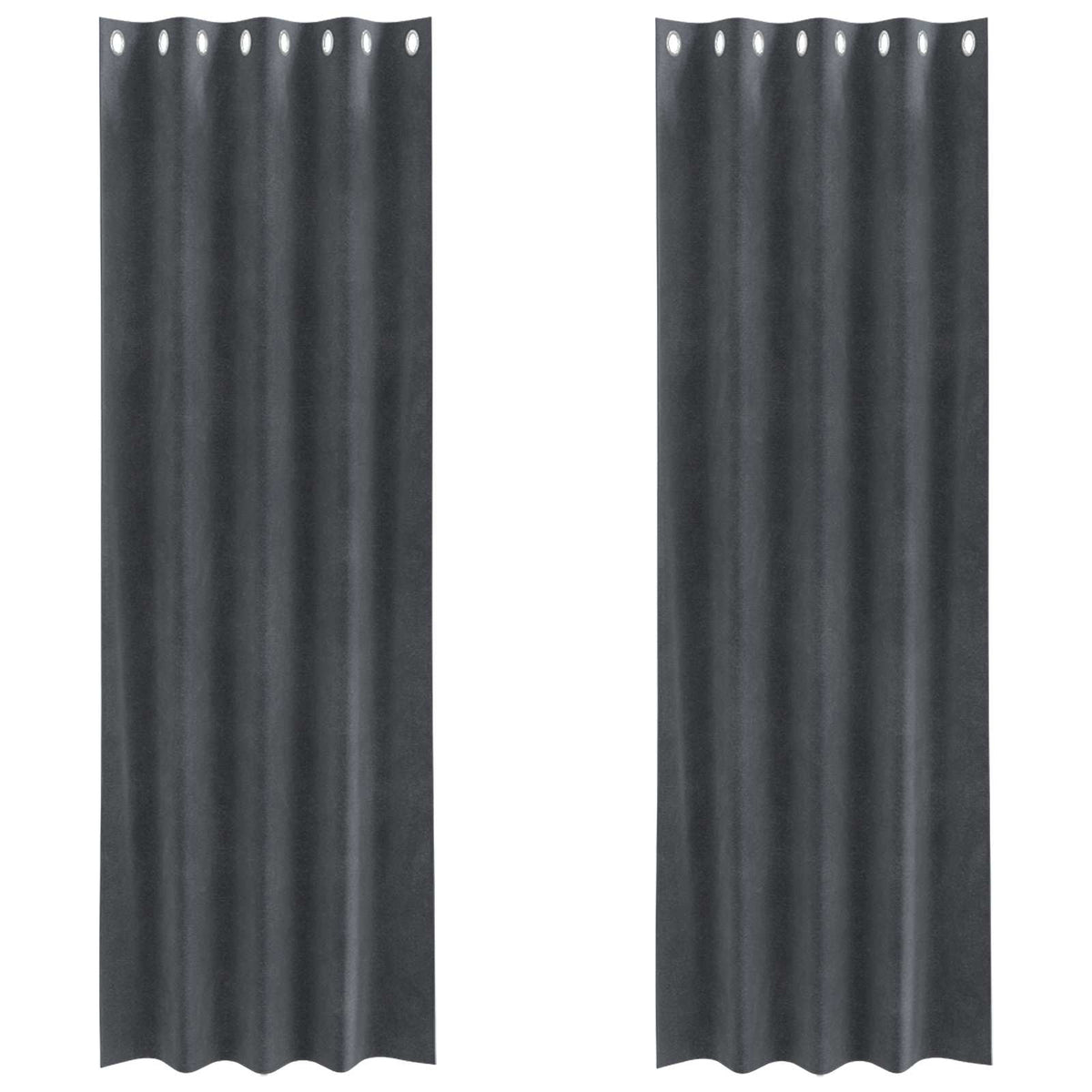 Gardiner 2 st Ljusgrå 140 x 245 cm Sammet