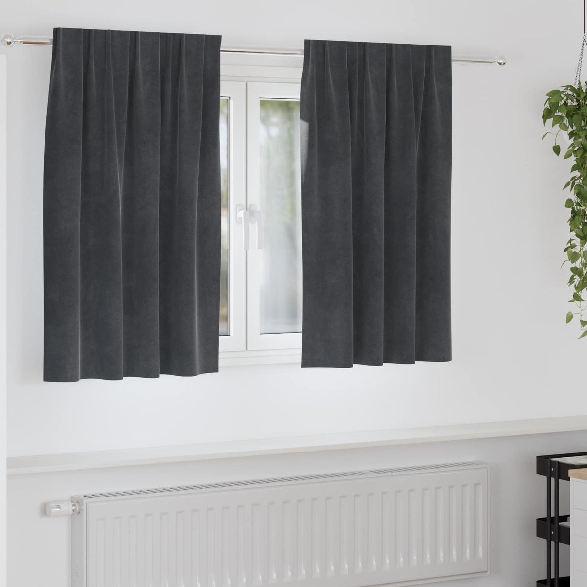 Gardiner 2 st Ljusgrå 140 x 140 cm Sammet