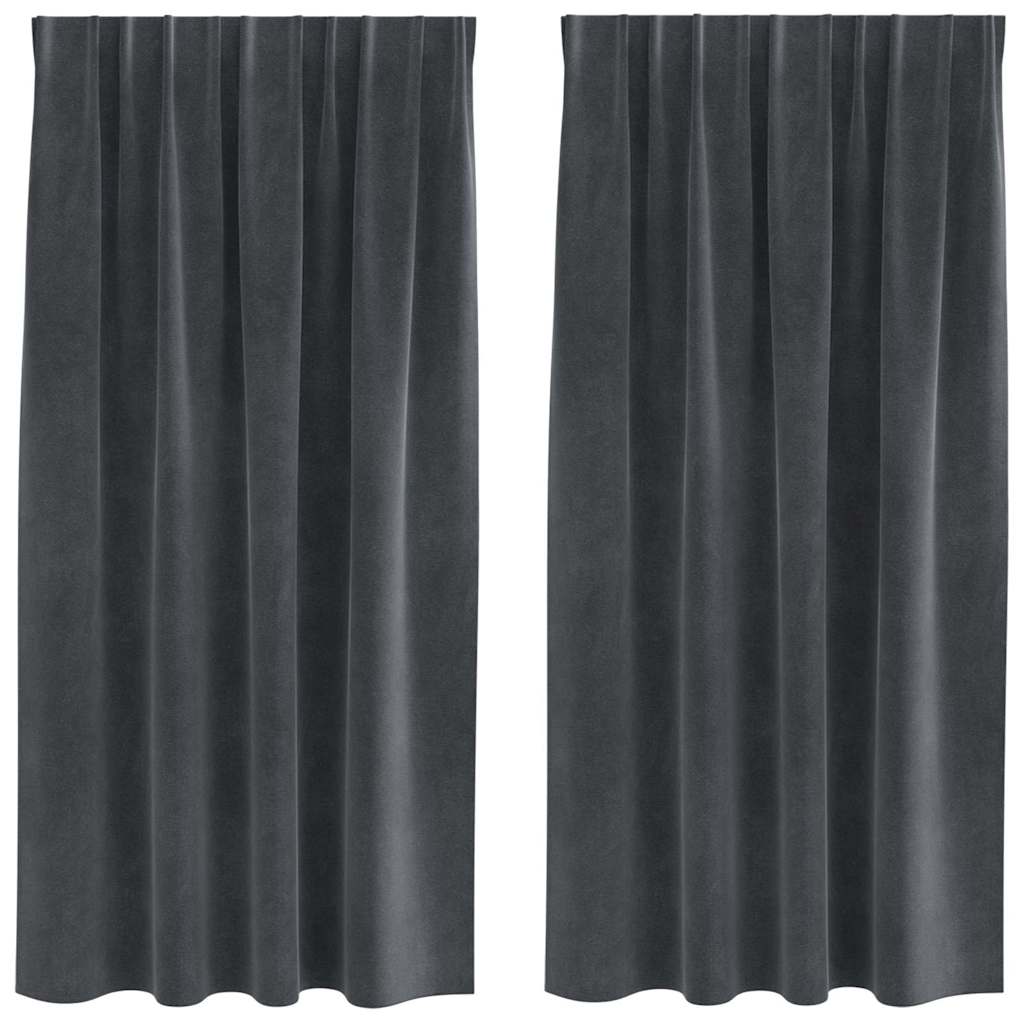 Gardiner 2 st Ljusgrå 140 x 175 cm Sammet