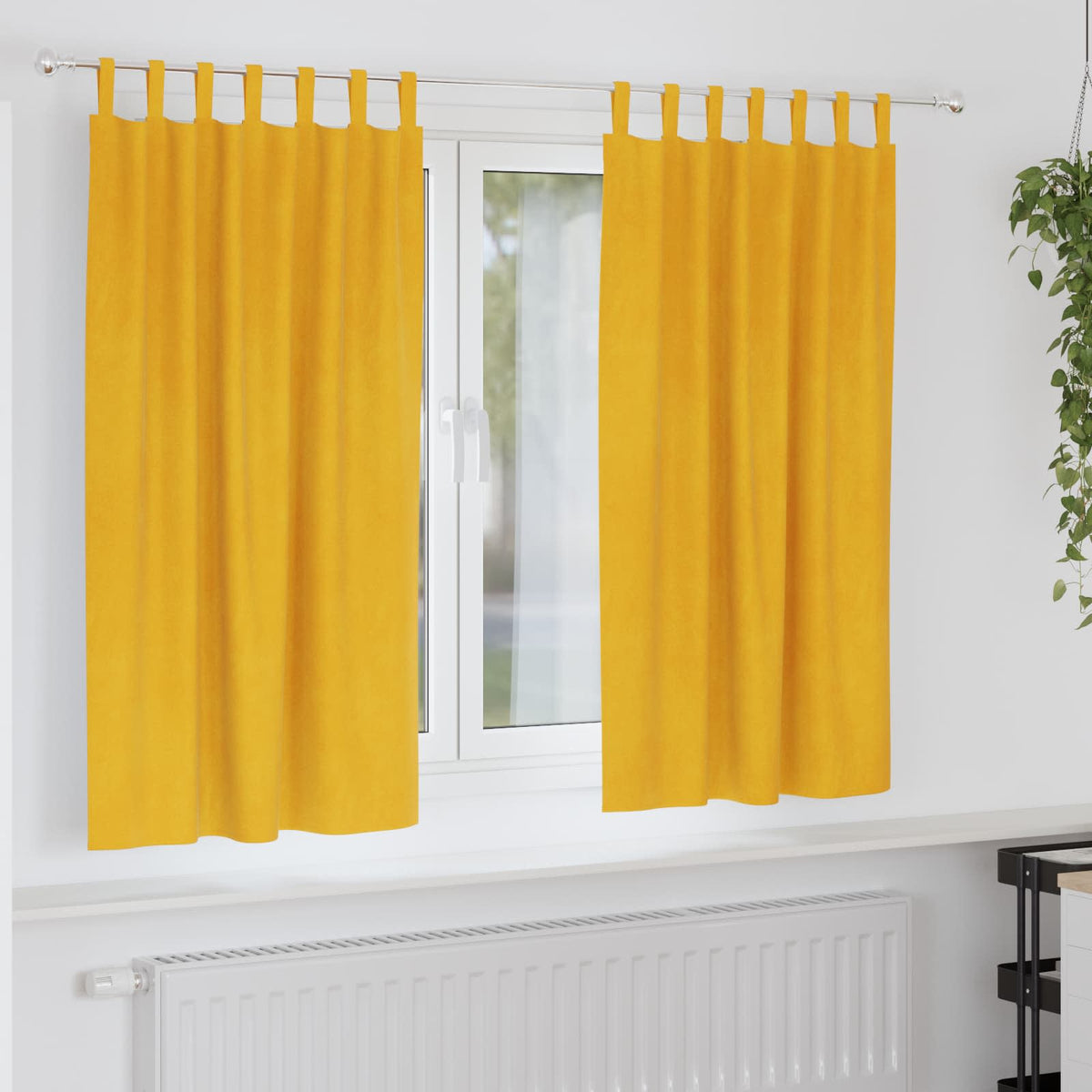 Gardiner 2 st Senapsgul 140 x 175 cm Sammet