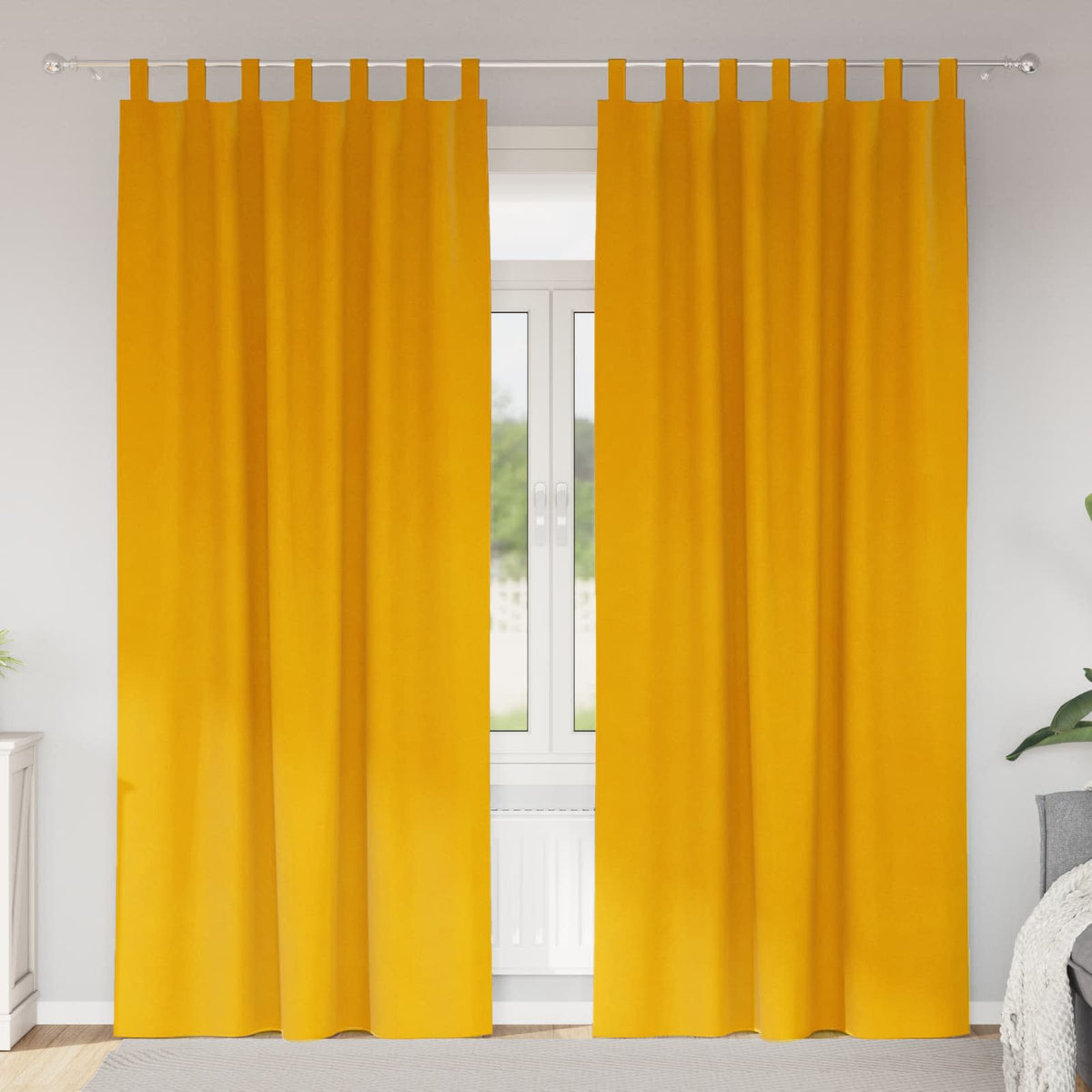 Gardiner 2 st Senapsgul 140 x 225 cm Sammet