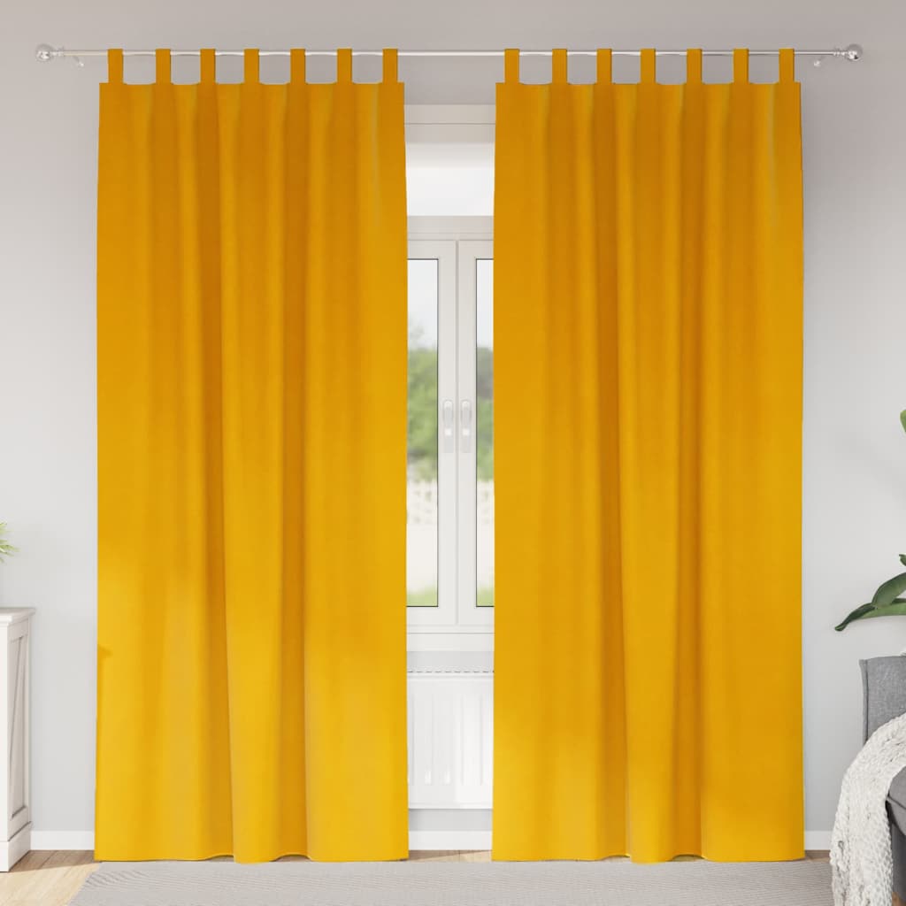 Gardiner 2 st Senapsgul 140 x 260 cm Sammet