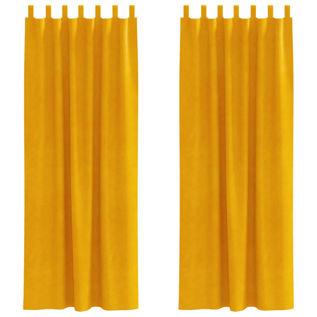 Gardiner 2 st Senapsgul 140 x 260 cm Sammet