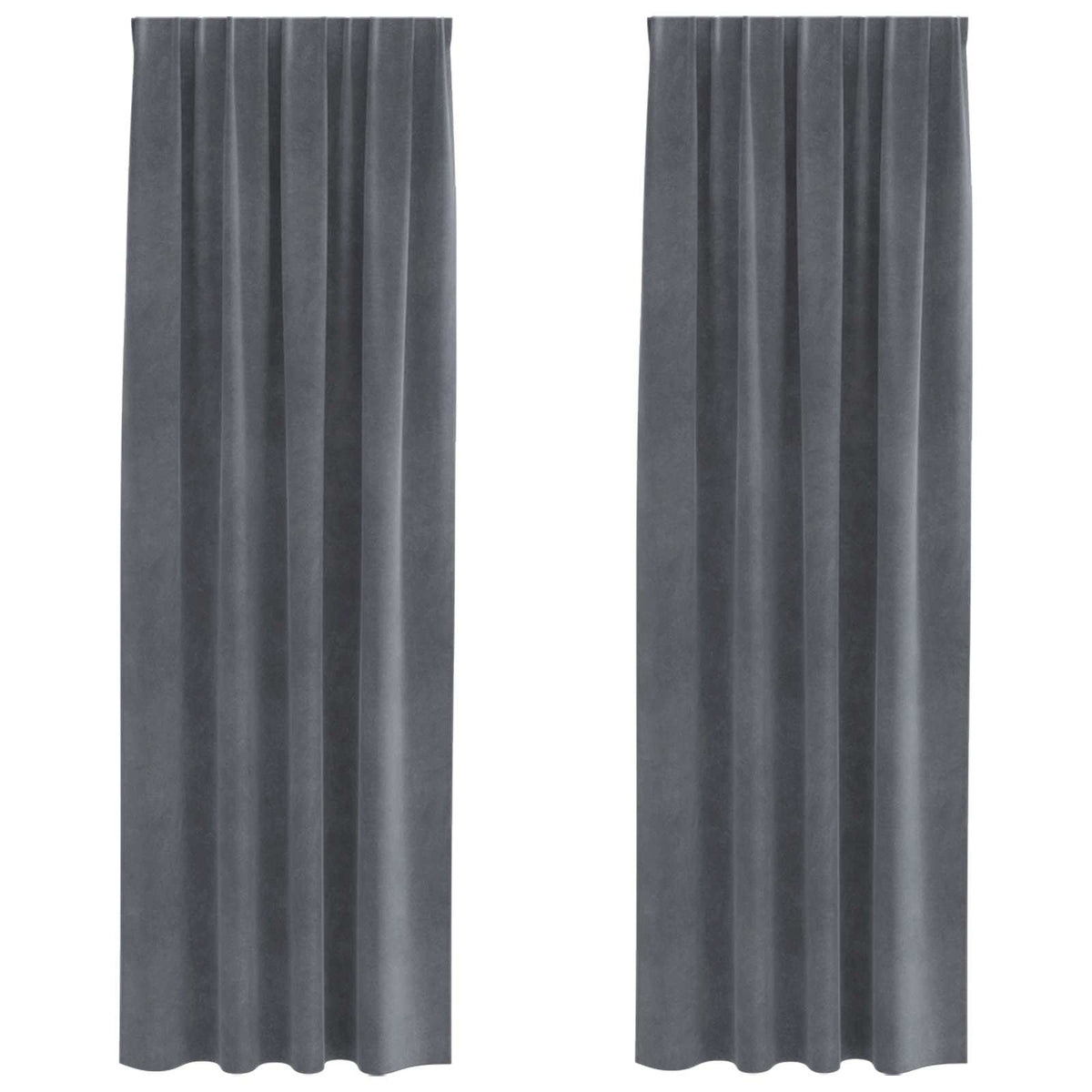 Gardiner 2 st Ljusgrå 140 x 260 cm Sammet
