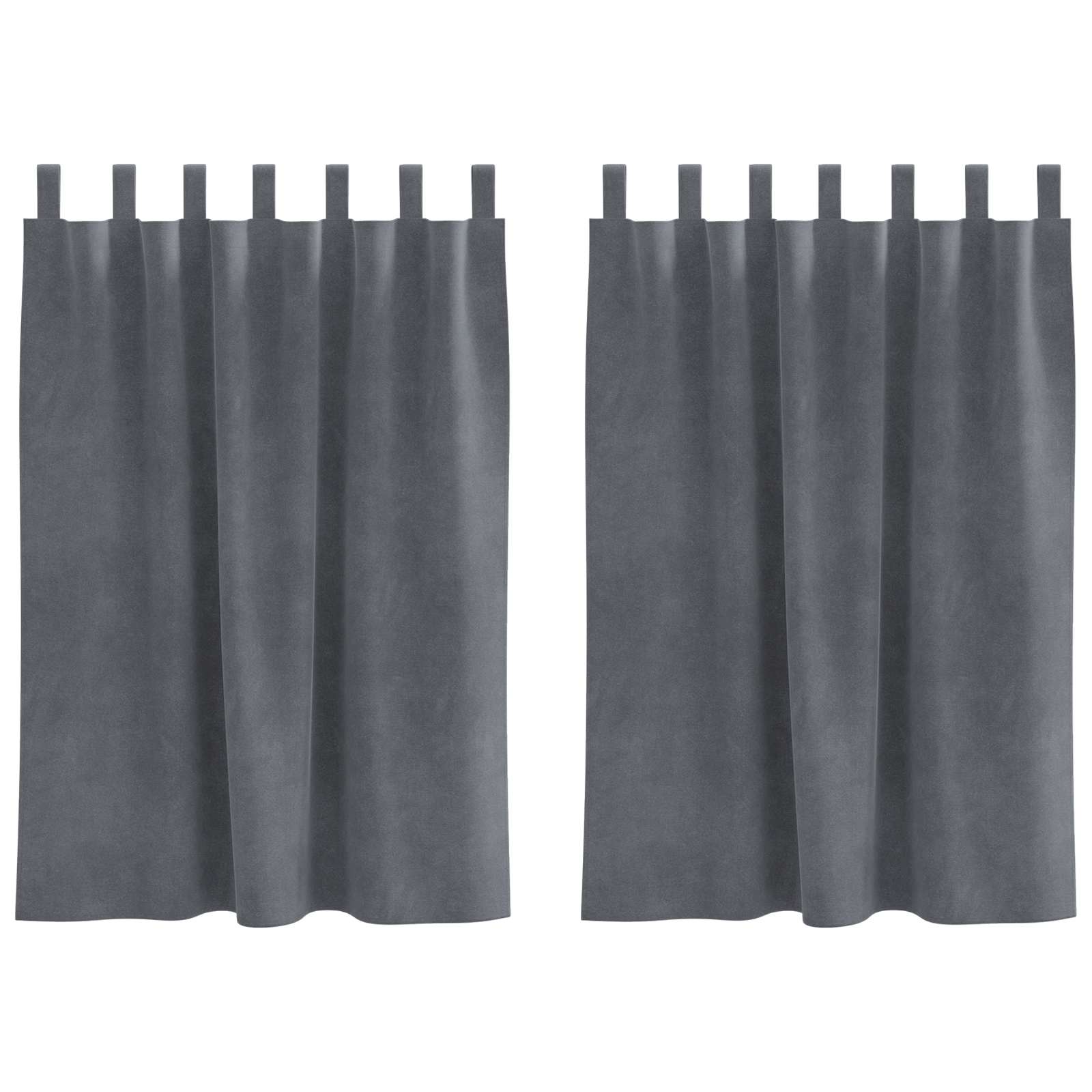 Mörkläggningsgardiner 2 st Ljusgrå 140 x 140 cm Sammet