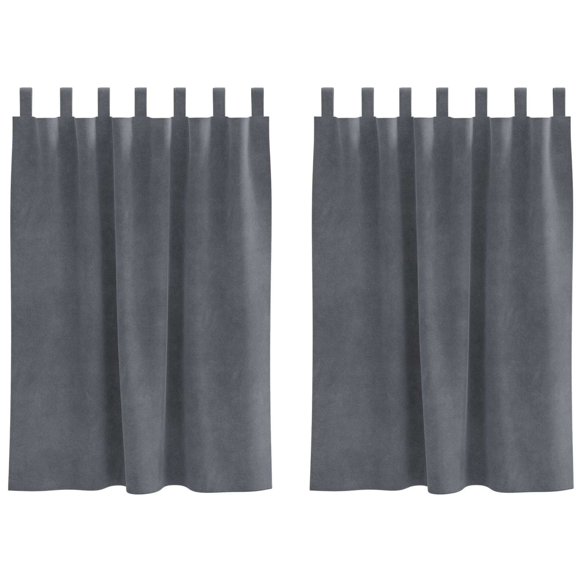 Gardiner 2 st Ljusgrå 140 x 140 cm Sammet