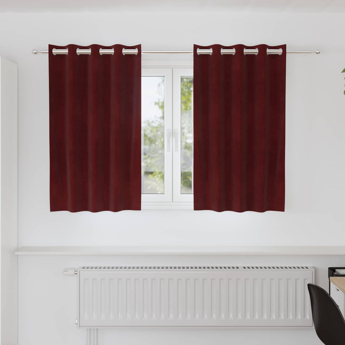 Gardiner 2 st Vinröd 140 x 140 cm Sammet