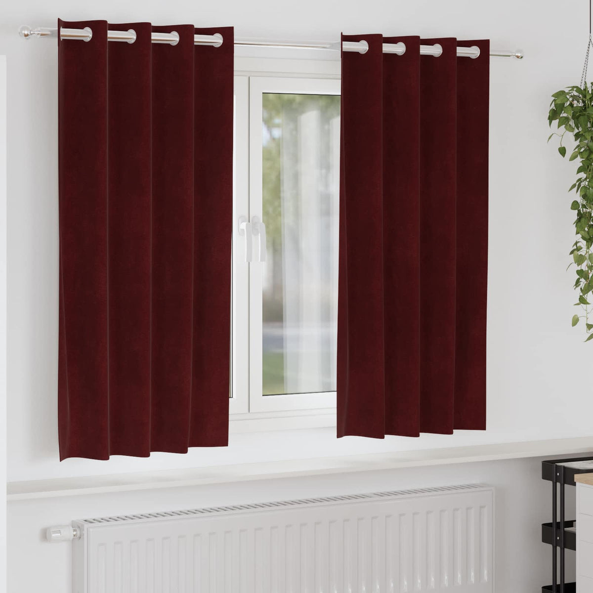 Gardiner 2 st Vinröd 140 x 175 cm Sammet