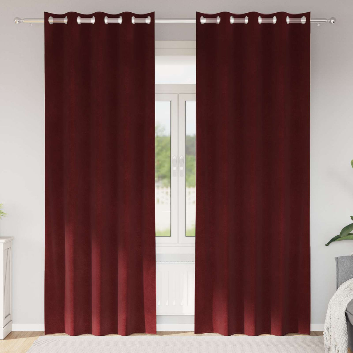 Gardiner 2 st Vinröd 140 x 225 cm Sammet
