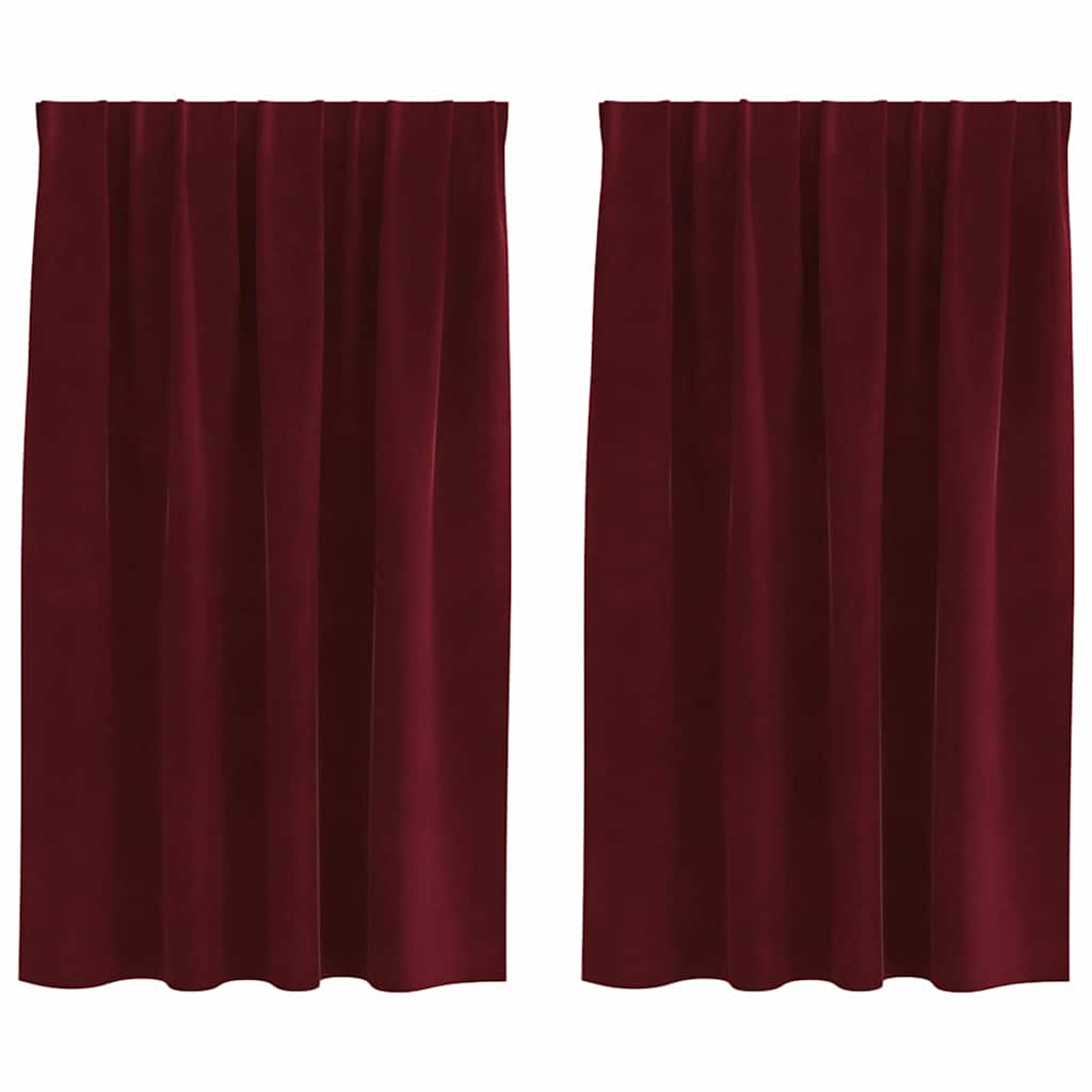 Gardiner 2 st Vinröd 140 x 140 cm Sammet