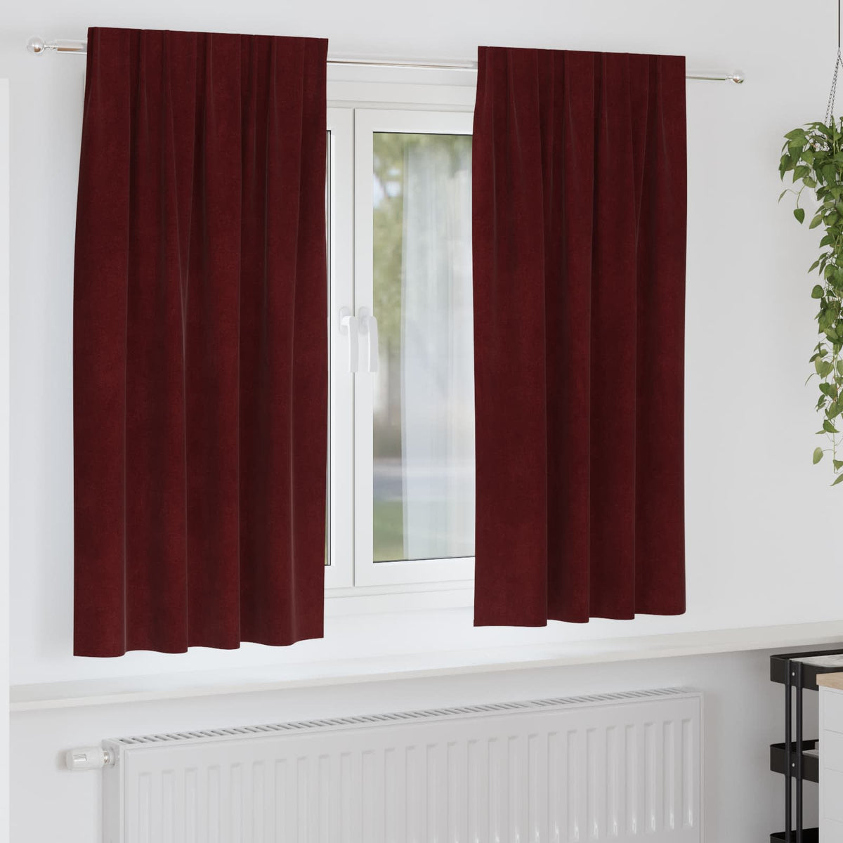 Gardiner 2 st Vinröd 140 x 175 cm Sammet