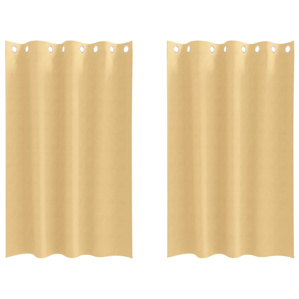 Mörkläggningsgardiner med Ringar 2 st Beige 175 x 140 cm