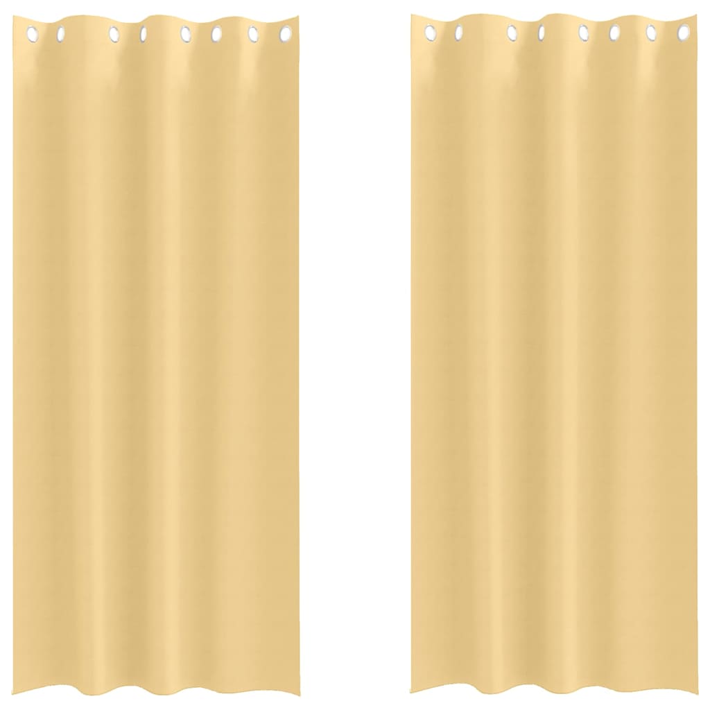 Mörkläggningsgardiner med Ringar 2 st Beige 245 x 140 cm