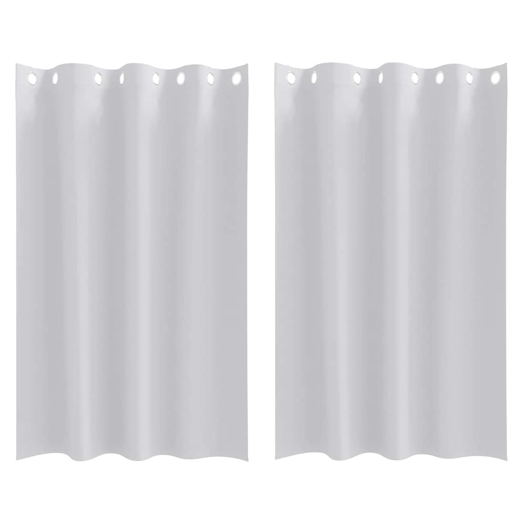 Mörkläggningsgardiner med Ringar 2 st Ljusgrå 175 x 140 cm