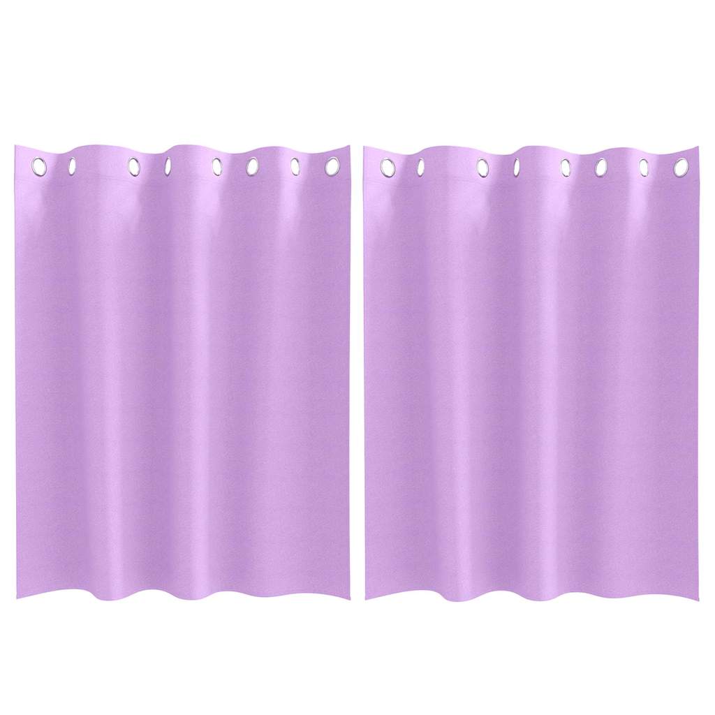 Mörkläggningsgardiner med Ringar 2 st Lila 140 x 140 cm