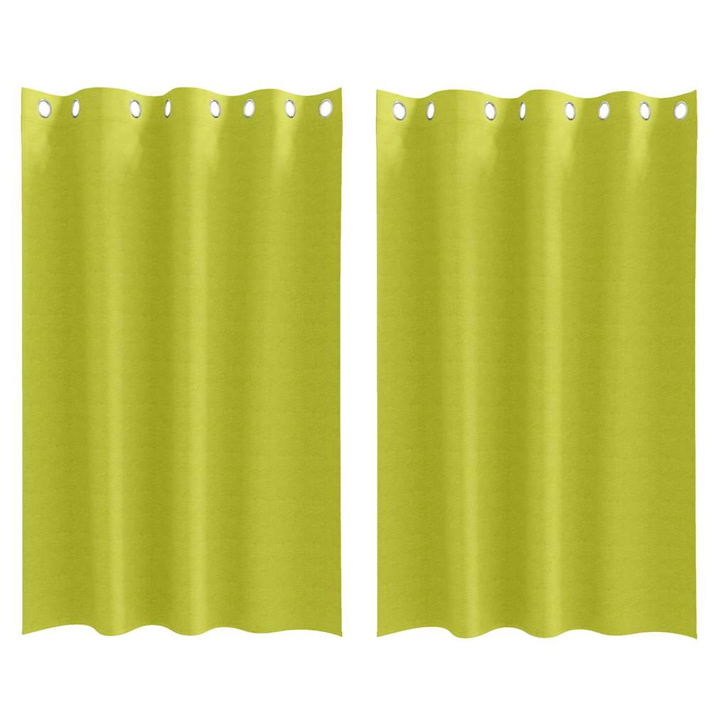 Mörkläggningsgardiner med Ringar 2 st Grön 175 x 140 cm