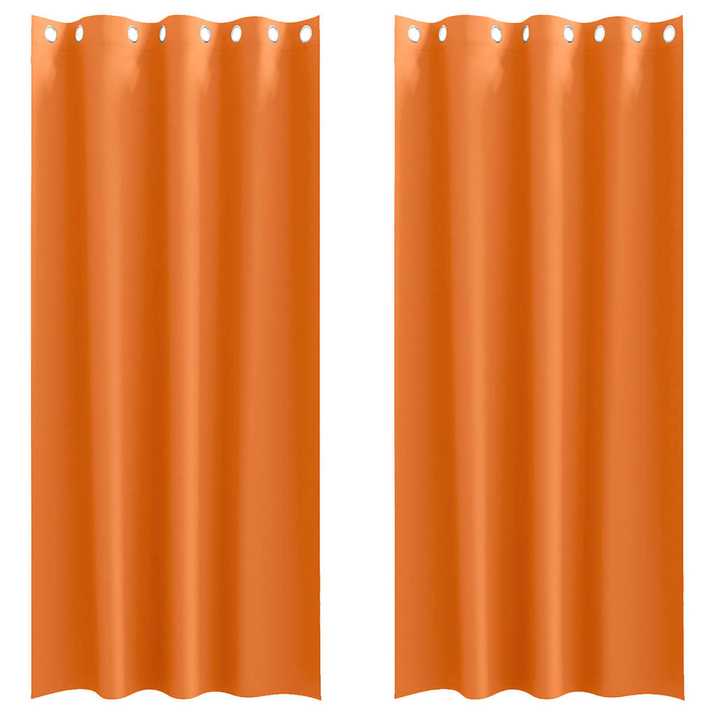 Mörkläggningsgardiner med Ringar Klart Orange Polyester