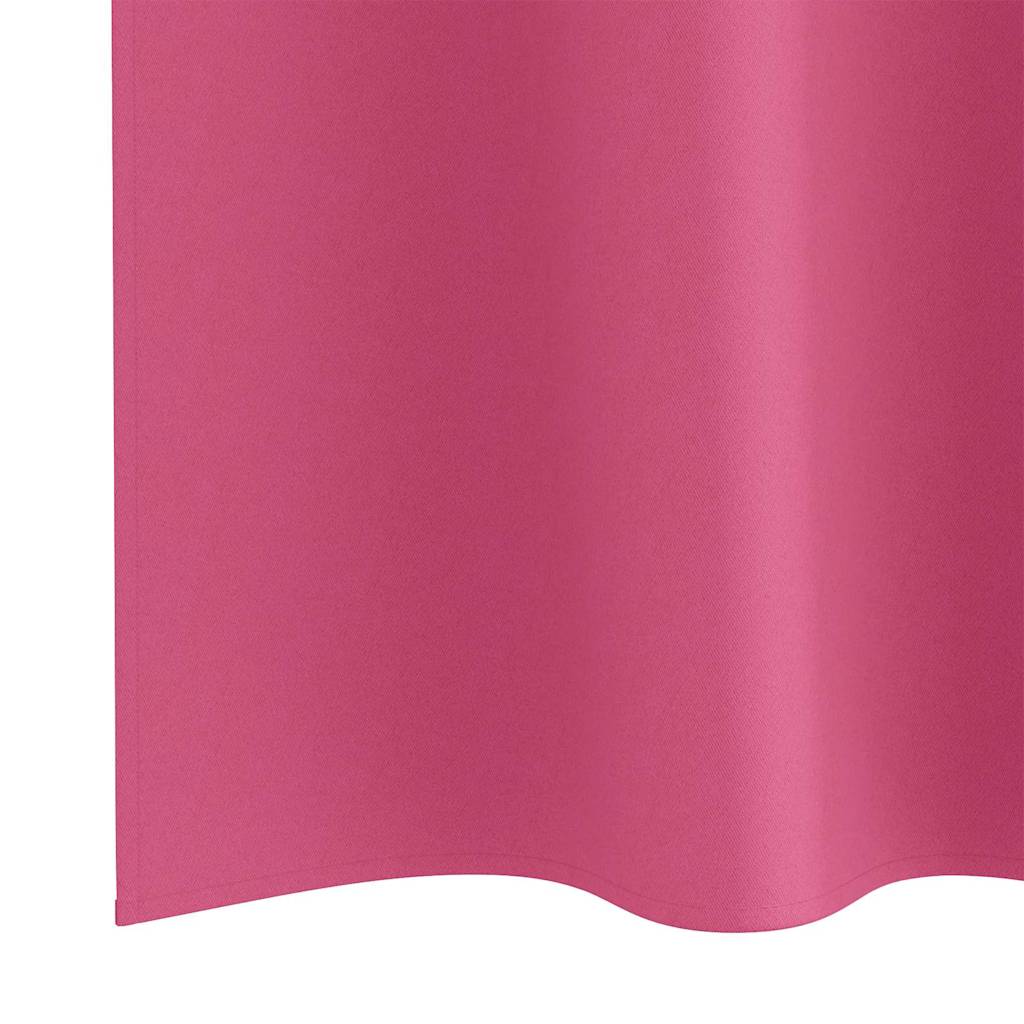 Mörkläggningsgardiner med Ringar Klart Pink Polyester