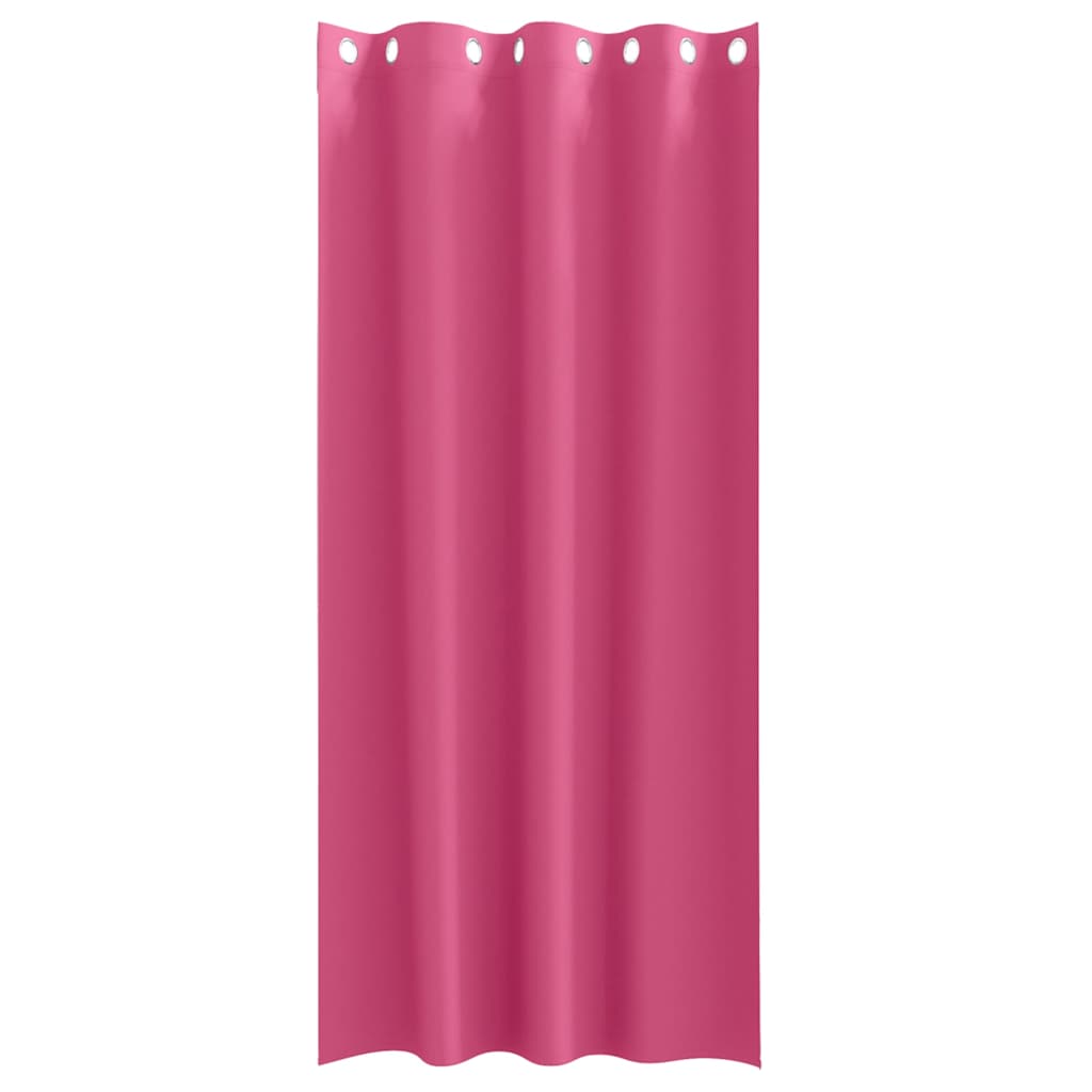 Mörkläggningsgardiner med Ringar Klart Pink Polyester